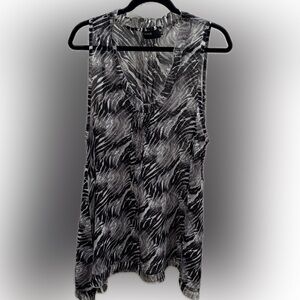 FLOWER | Chic Sleeveless Zebra Print oversized Top blouse